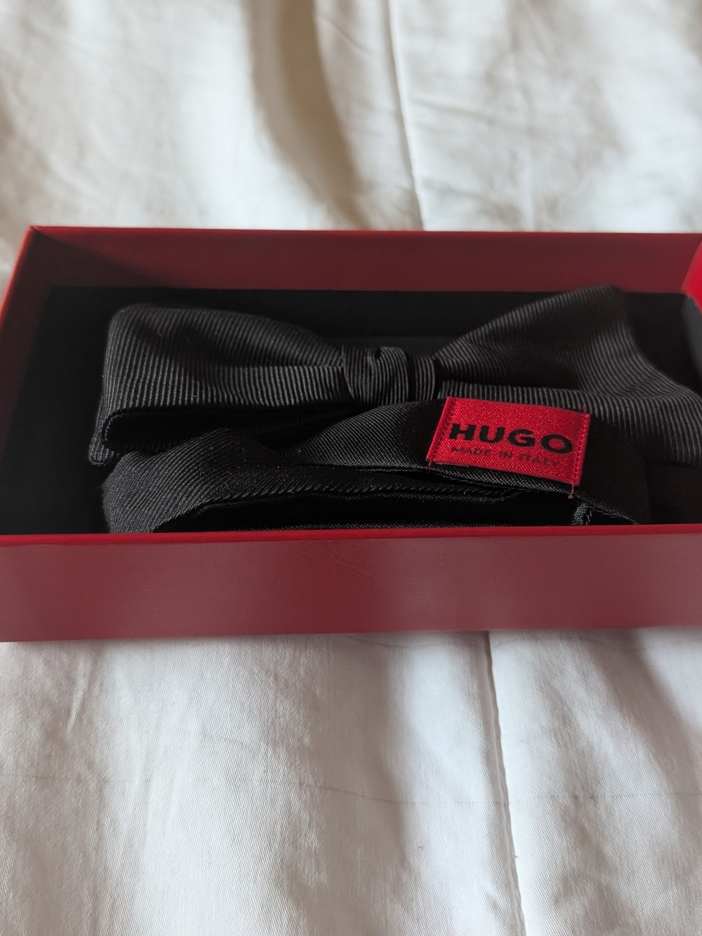 Hugo Black Bow Tie with Red Label Brand New